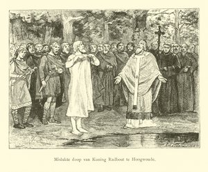 Wulfram undlader at døbe Radbod, konge af friserne